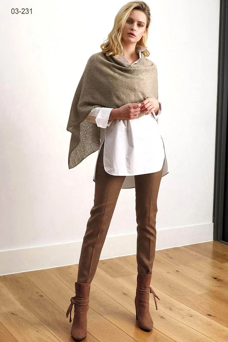 Mid grey cashmere poncho Multiway