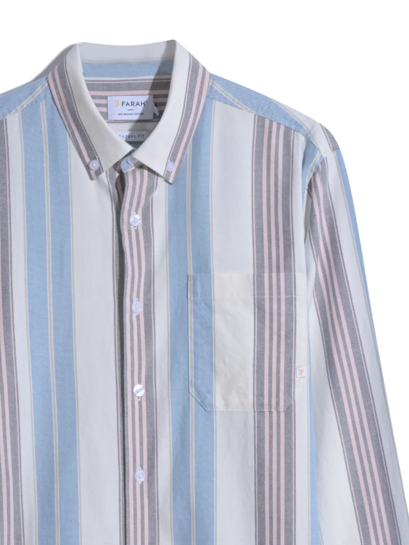 Millard Long Sleeve Button Down Stripe Shirt In Ecru