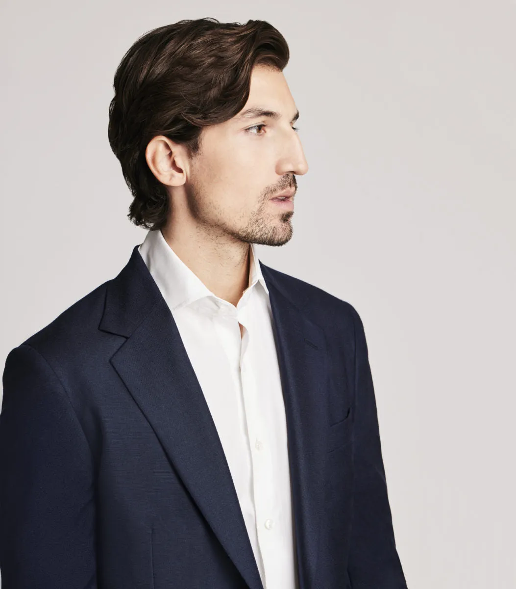 Navy Cashmere Single Breasted Jacket