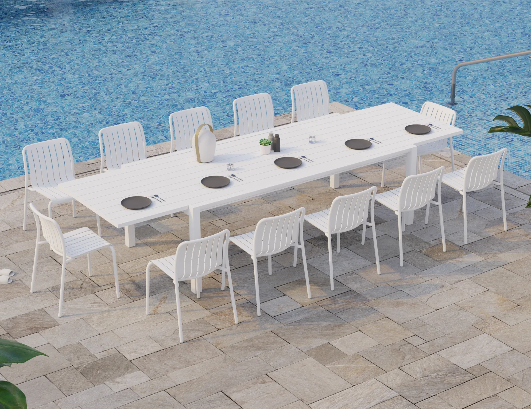 Outdoor Extendable Table | White