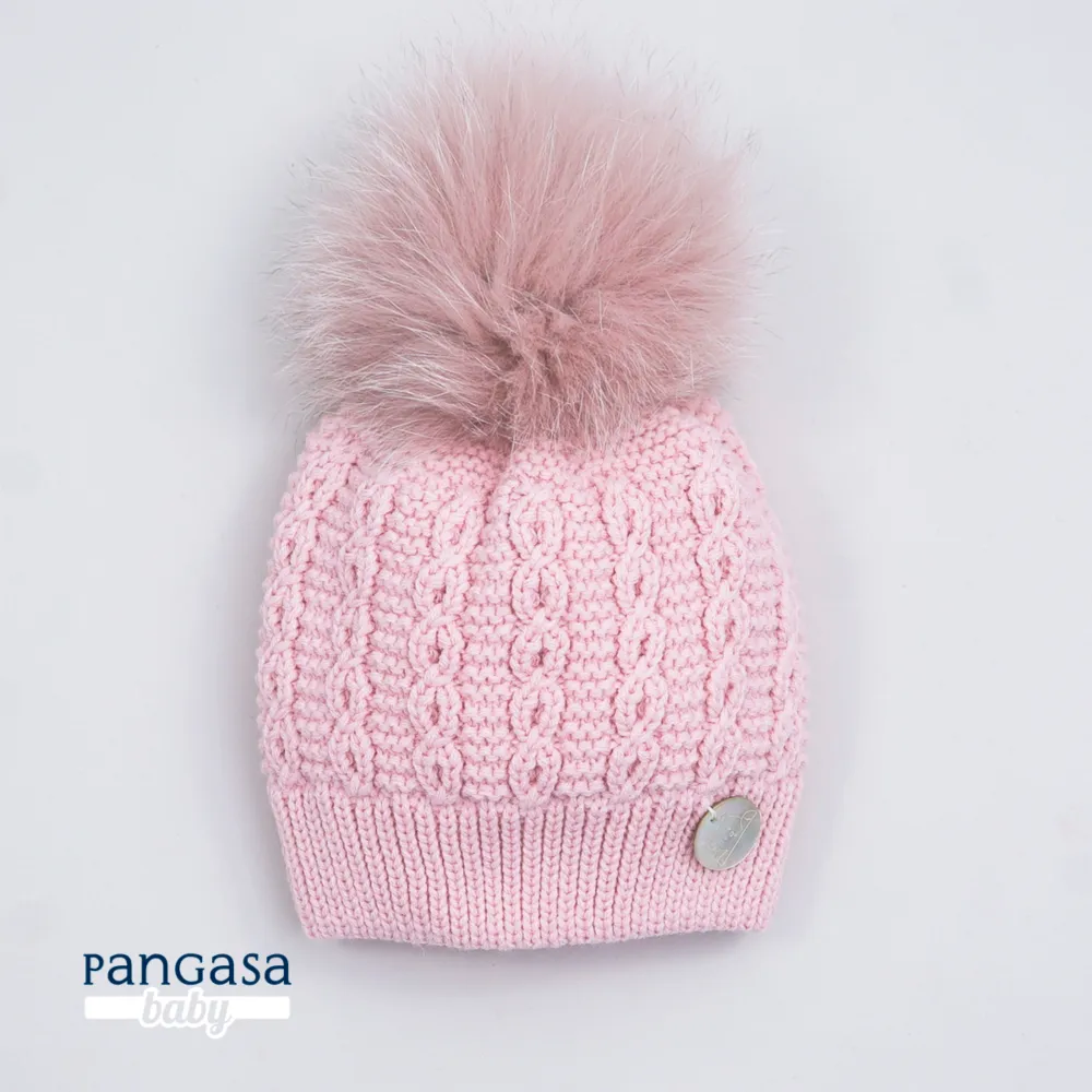 Pangasa Faux Fur Cable Knit Hats