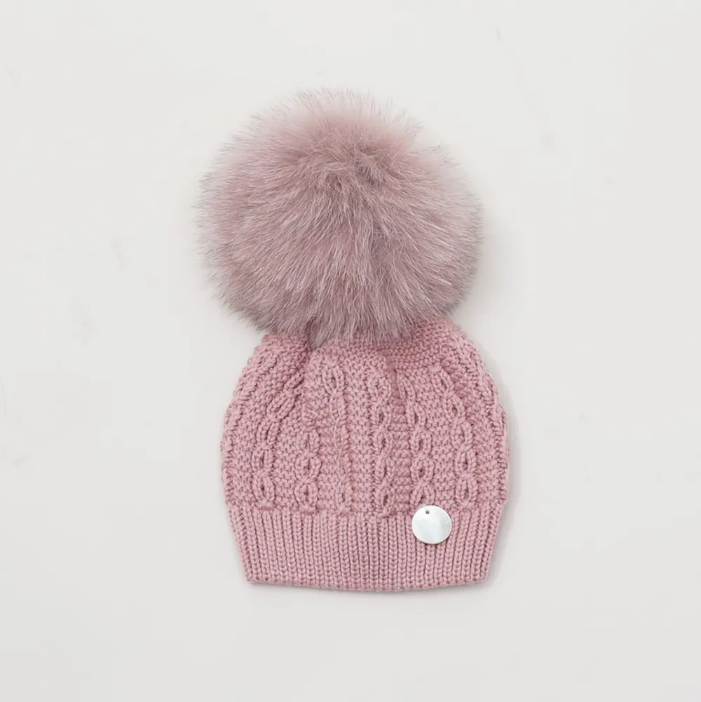 Pangasa Faux Fur Cable Knit Hats