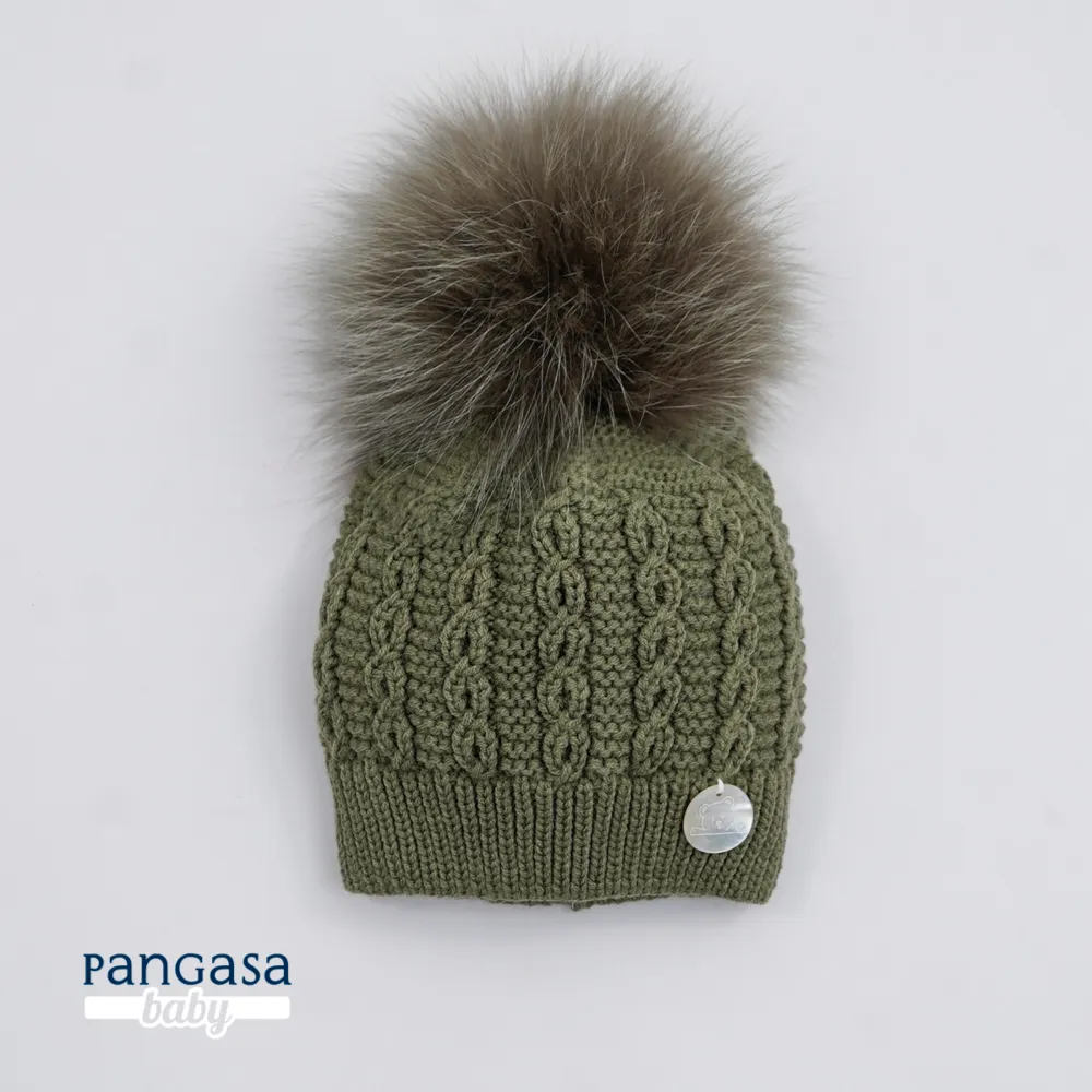 Pangasa Fur Cable Knit Hats