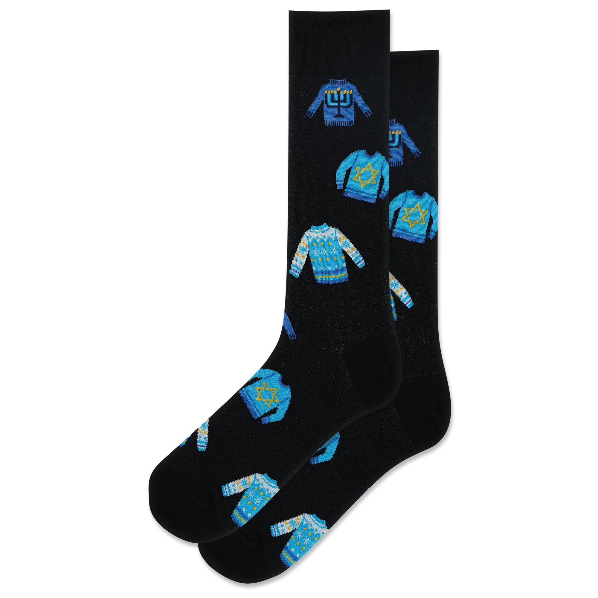 "Hanukkah Sweaters" Cotton Crew Socks by Hot Sox - SALE