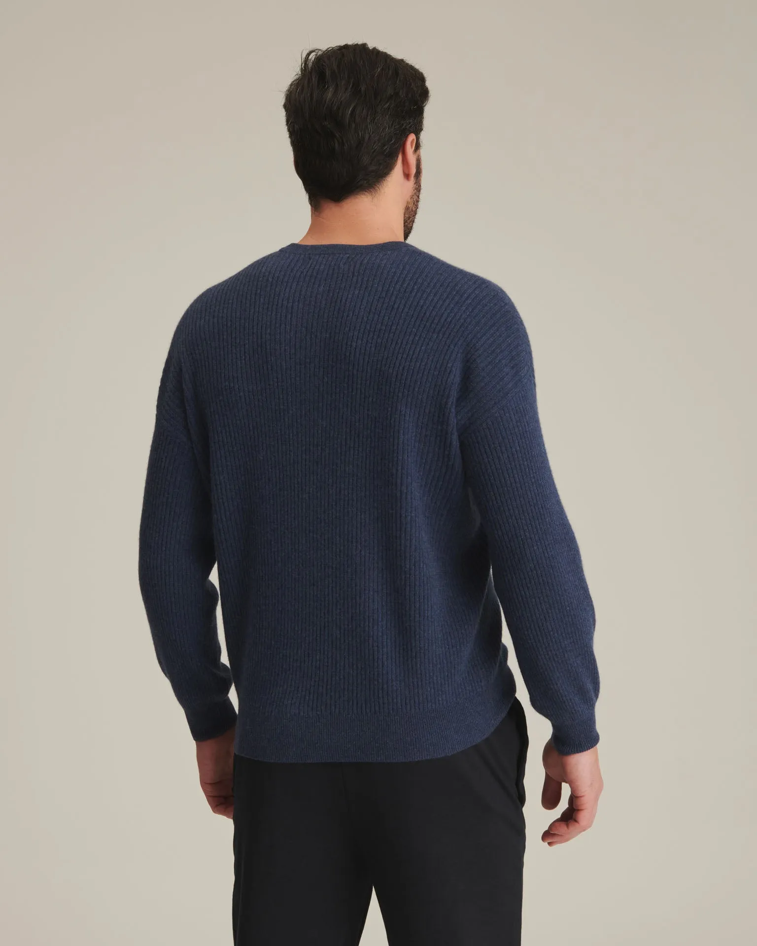 Recycled Cashmere Ribbed Henley