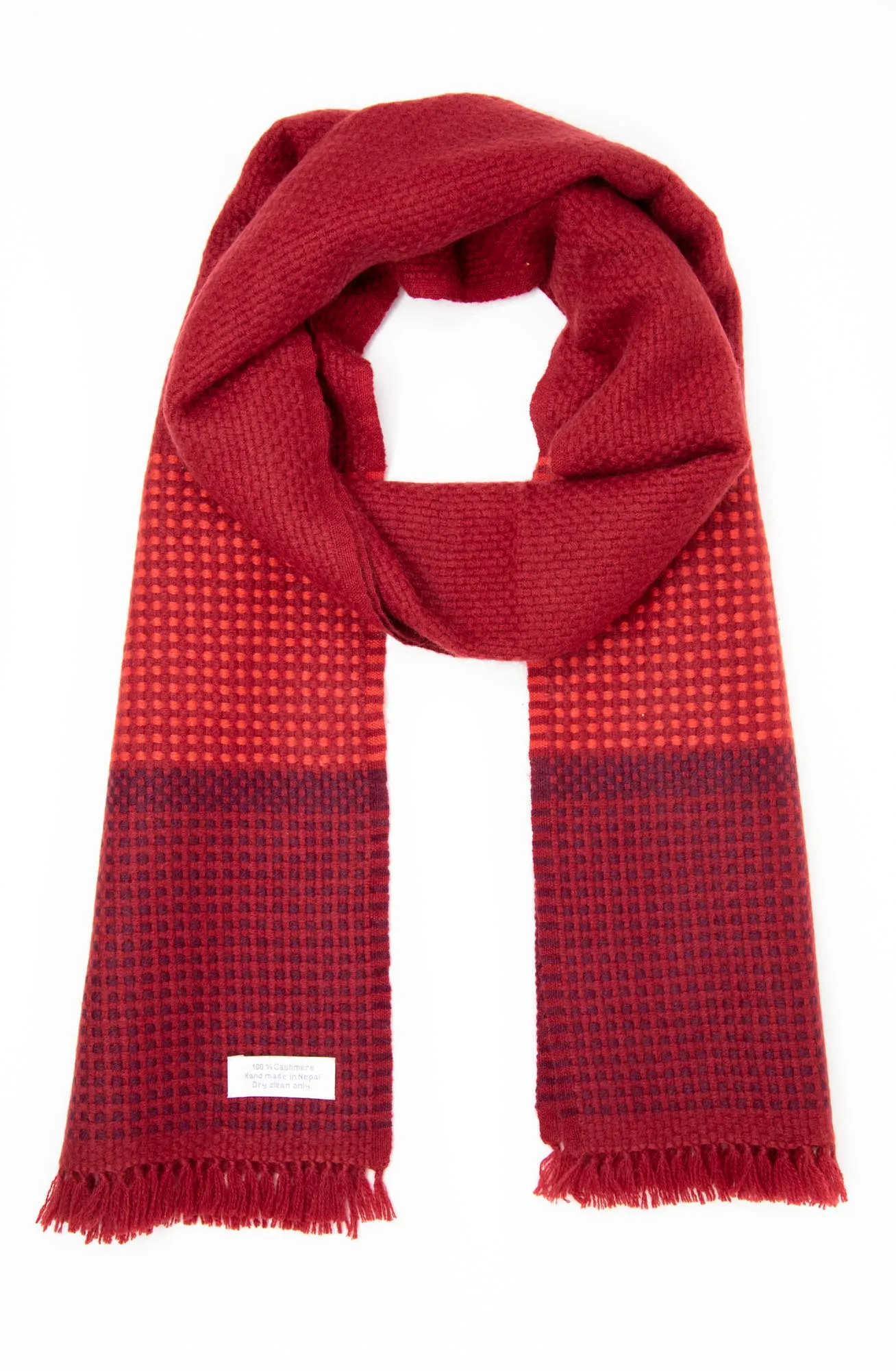 Red Cashmere Handloom Muffler