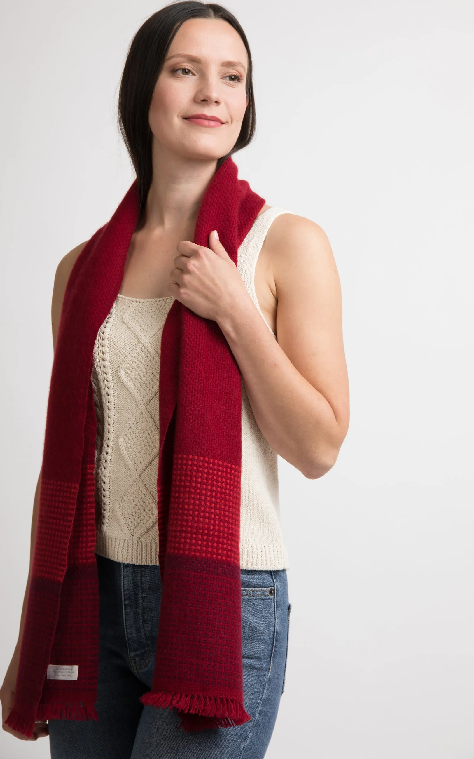 Red Cashmere Handloom Muffler