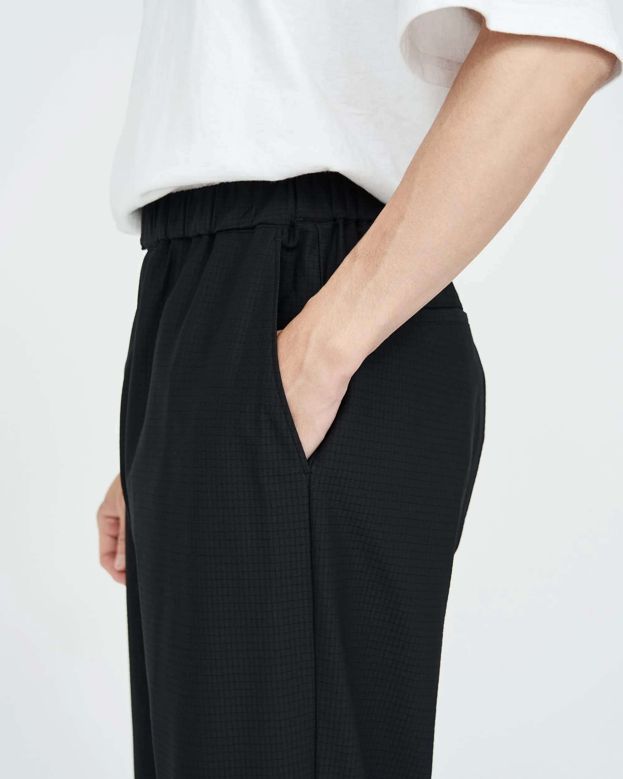 Ripple Jersey Slim Waisted Wide Tapered Chef Pants