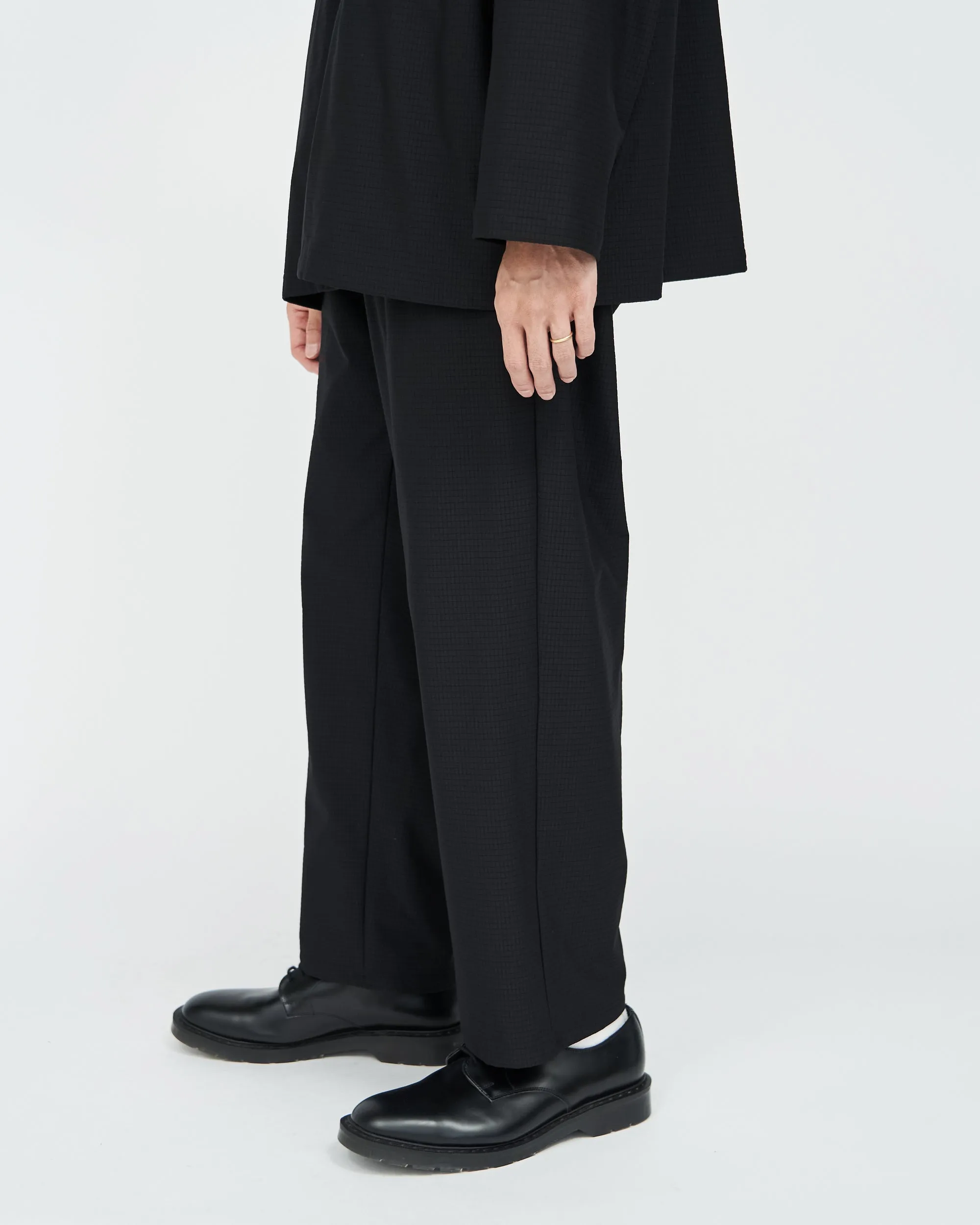 Ripple Jersey Slim Waisted Wide Tapered Chef Pants