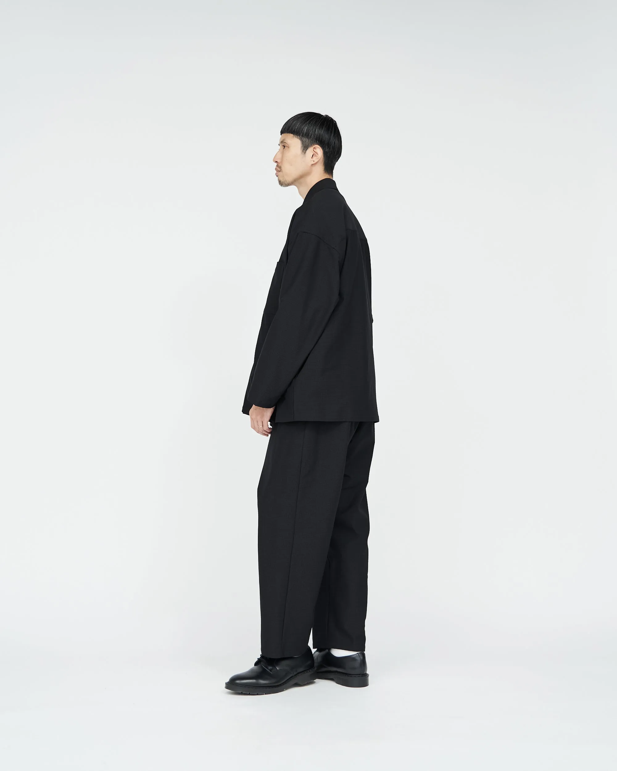 Ripple Jersey Slim Waisted Wide Tapered Chef Pants