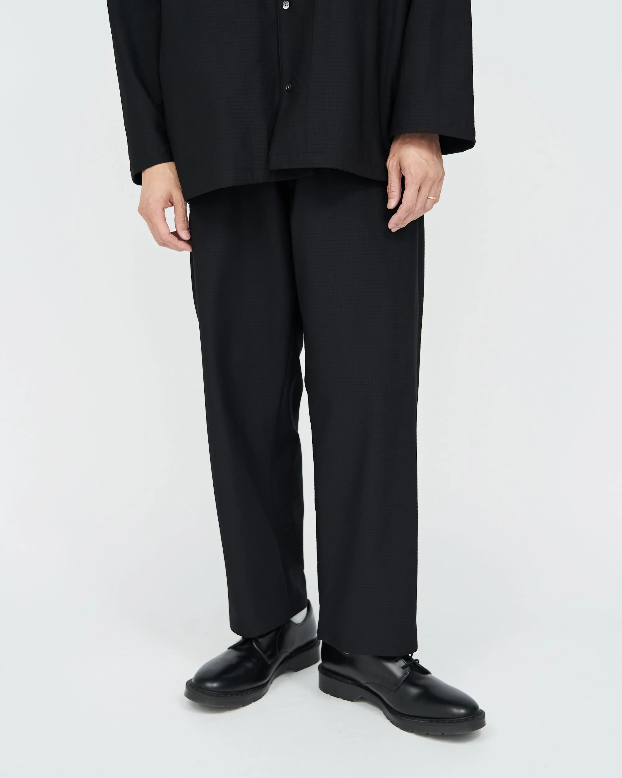 Ripple Jersey Slim Waisted Wide Tapered Chef Pants