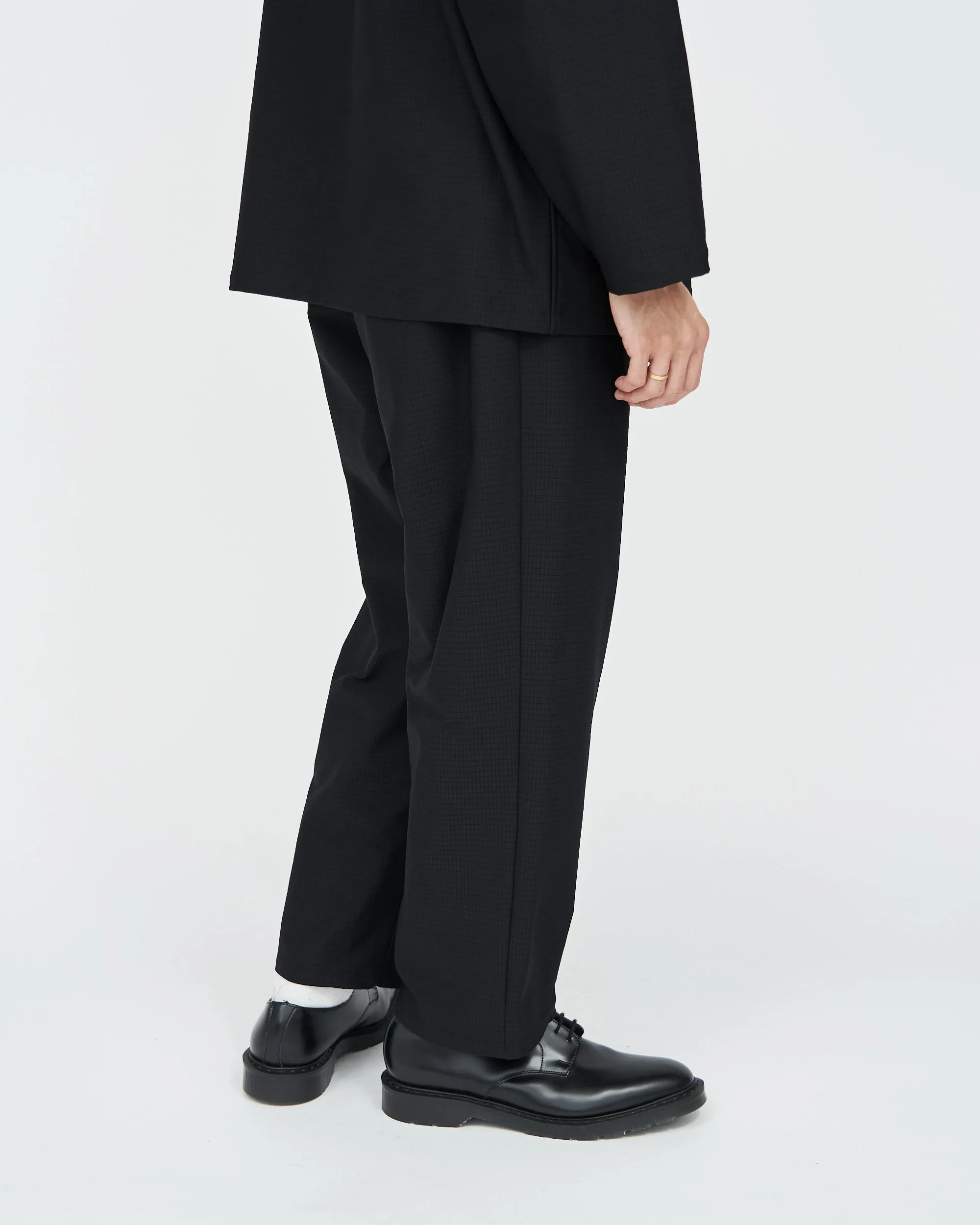 Ripple Jersey Slim Waisted Wide Tapered Chef Pants