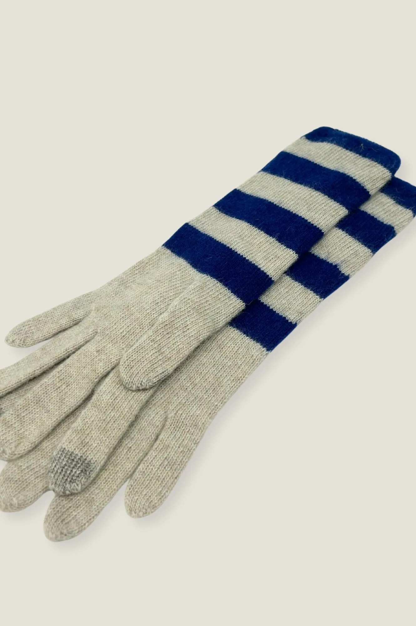 Striped Gloves | Cream/Navy