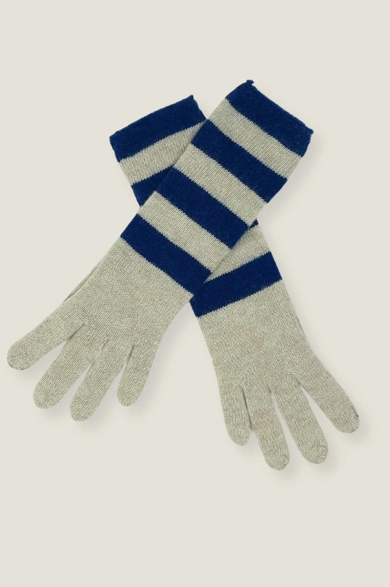 Striped Gloves | Cream/Navy