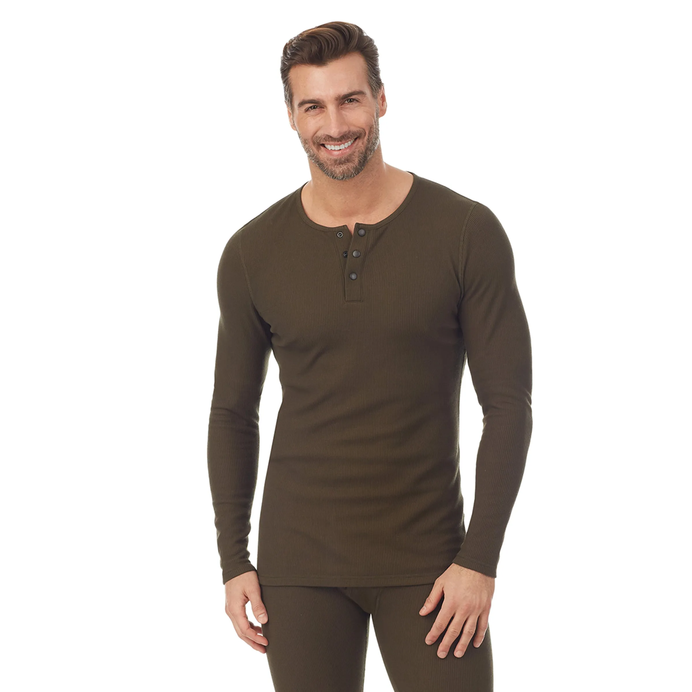 Waffle Thermal Long Sleeve Henley