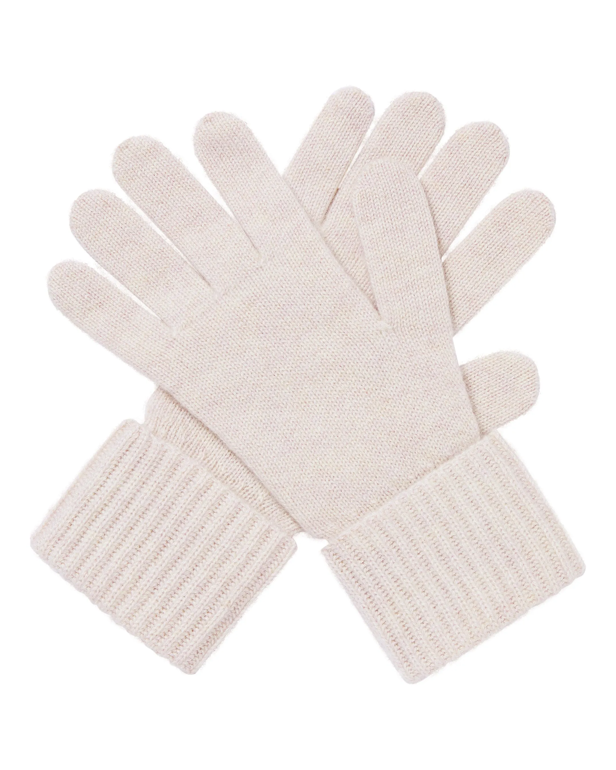 Women's Ribbed Cashmere Gloves Frost White