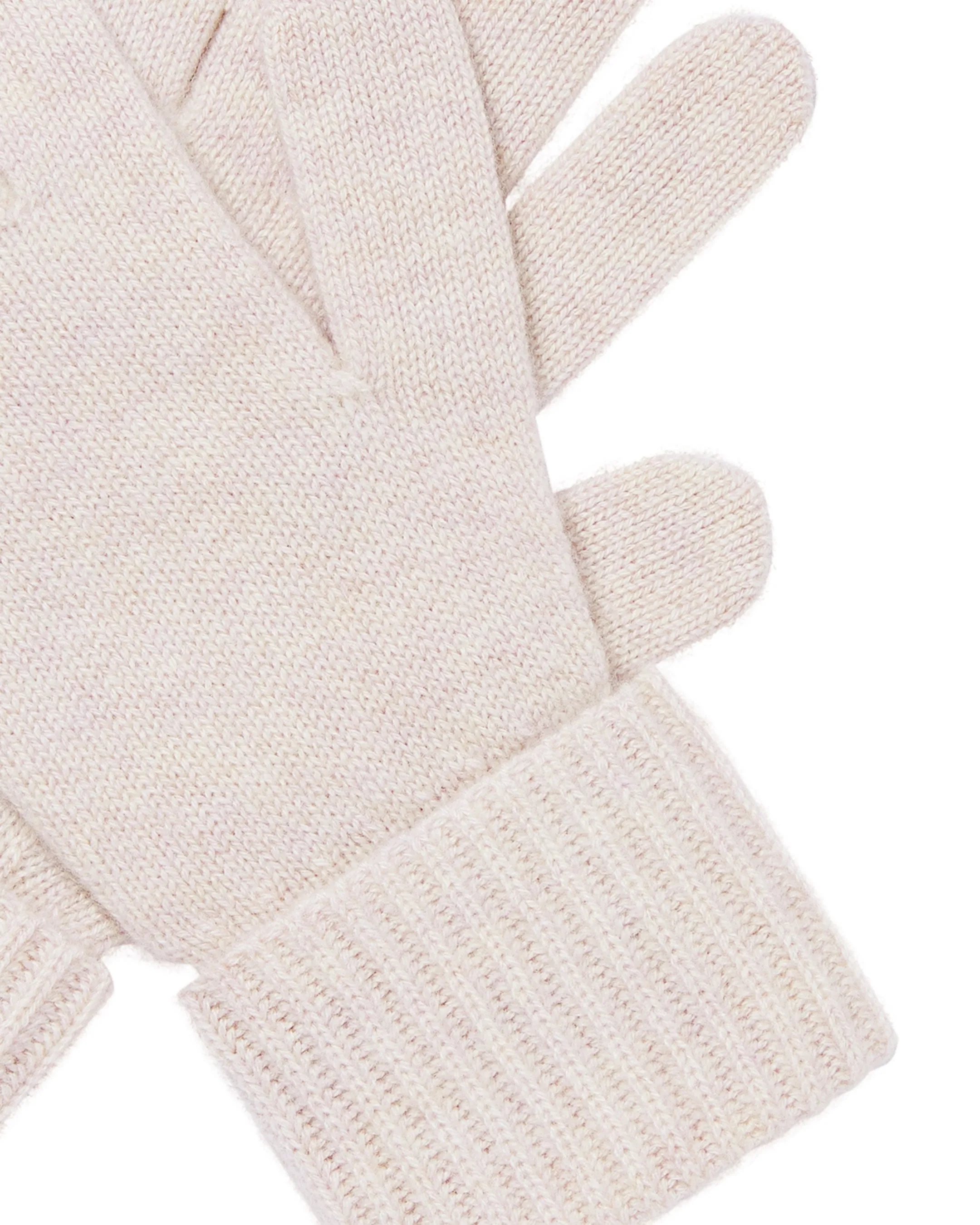 Women's Ribbed Cashmere Gloves Frost White