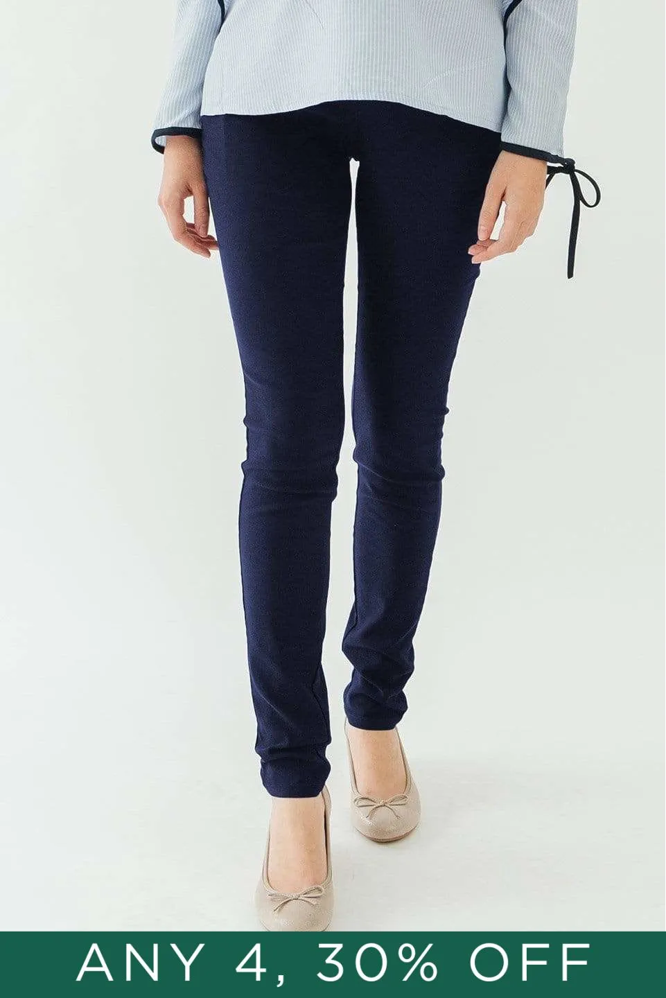 Woven Cathy High Waist Maternity Pants Navy